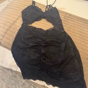 Black Lace Cutout Dress